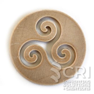 Sottobicchiere Triskele Wood stampa 3d